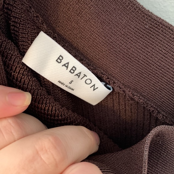 Babaton Aritzia Sculpt Knit Criss Cross Dress Brown Size Small - Picture 5 of 10